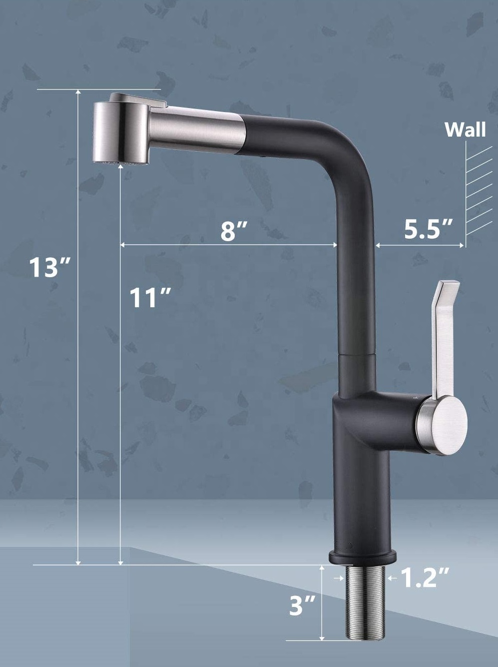 Novo design preto torneiras de cozinha de aço extraível torneira de cozinha torneira de pia