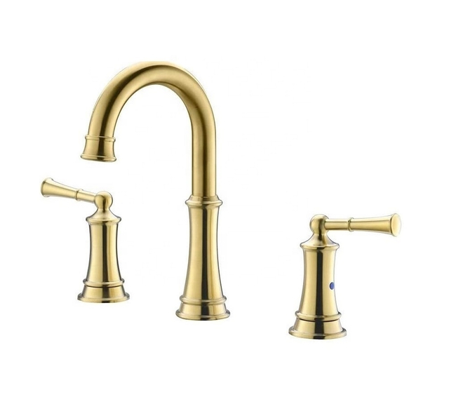 APB122-BTG Torneira de Lavatório Elegante de Luxo 3 Furos Torneira de Lavatório Clássica Pincel banhado a Ouro Torneira de Lavatório de Ouro
